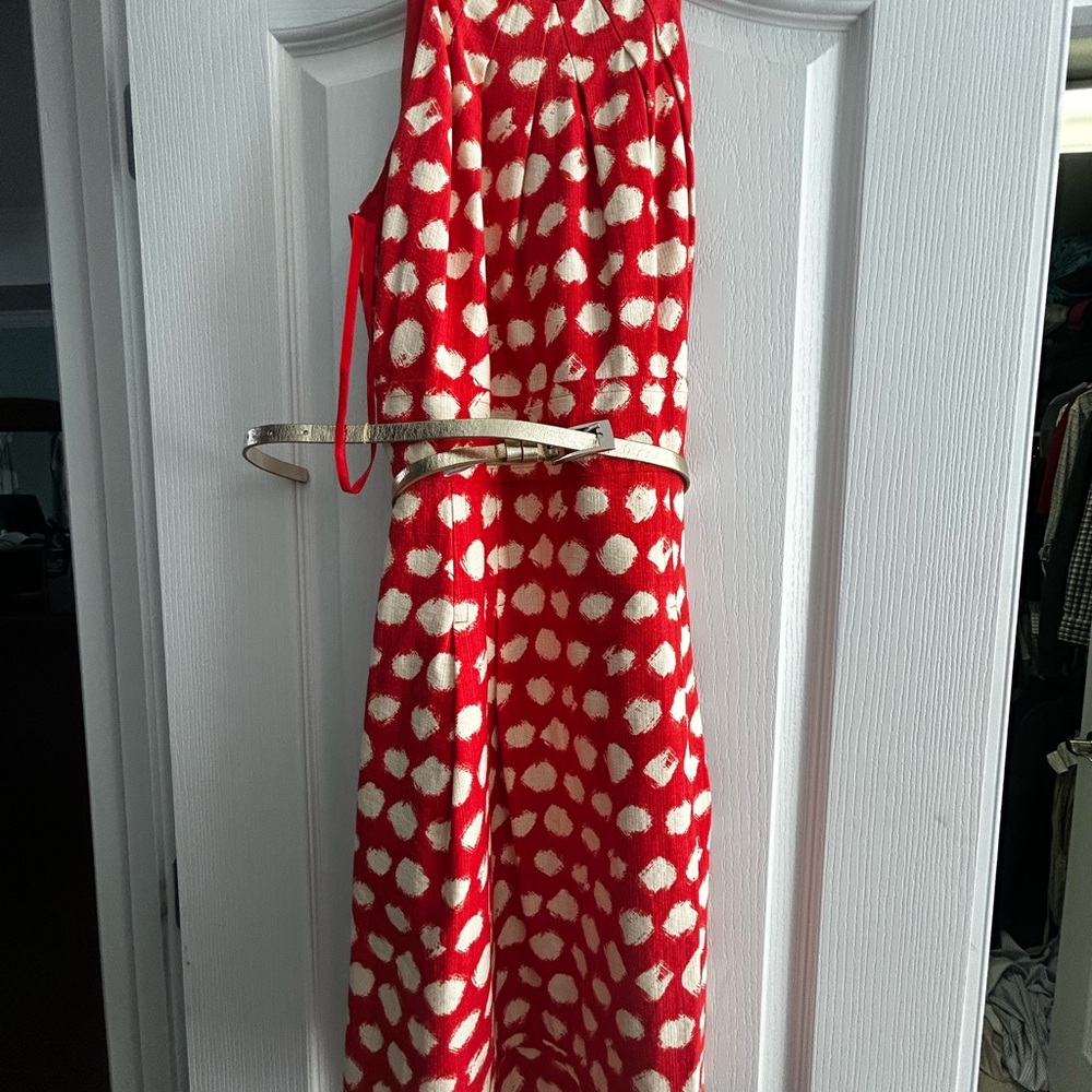 Eliza J Red and White Polka Dot Dress